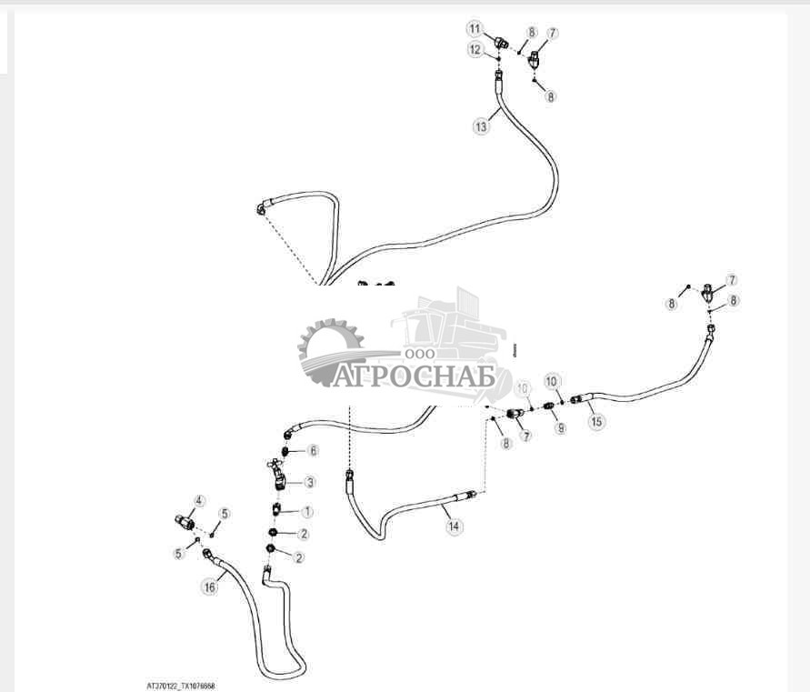 Гидролинии сервоуправления машины (двухфункциональные) 
